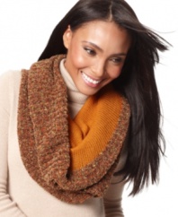 Layer on rich dimension with this infinity scarf by Charter Club designed in a chic knit and chenille combo.