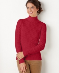 This Charter Club sweater recalls weekends spent sipping hot cocoa by the fire. Pair it with the softest corduroys for a textured look that works all season!