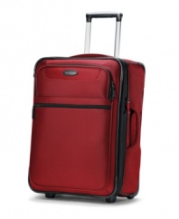 Lighten up-it's easy with less than 7 pounds of superior mobility! Four smooth-glide wheels move this ultra-lightweight bag in any direction you wish, while integrated top and side carry handles allow for stress-free pick up, which takes the hassle completely out of airport navigation. 10-year warranty. (Clearance)