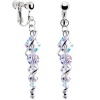 Handcrafted Sterling Icicle Drop Clip Earrings MADE WITH SWAROVSKI ELEMENTS
