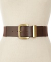 Flaunt your waistline with this darling stretch belt from Steve Madden. With rich leather and a classic brass buckle, you'll dress to impress every time.