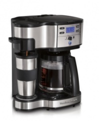 This is your good morning. Every cup is made to your taste with the flexibility of this professional coffee maker. Pop in a pod or start a full 12-cup brew-the choice is always yours and the results are always remarkable. 1-year warranty. Model 49980Z.
