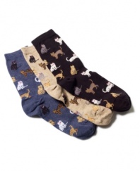 Go cat crazy with these charming trouser socks by Hot Sox.