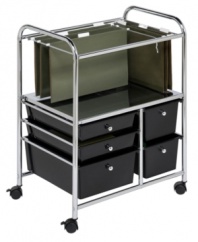 So much in store! Bring order to your home office with this expert organizer, featuring five drawers to keep tabs on all of your hanging files. Set on casters for incredible mobility.