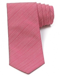 Plush Italian silk and soft cotton are woven to create an understated tonal stripe pattern on this handsome skinny width tie from HUGO.