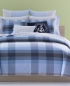 This Heritage decorative pillows makes over your bed in preppy, Tommy Hilfiger style with its yarn-dyed handkerchief plaid finished with red accents. Pure cotton; hidden zipper closure. (Clearance)