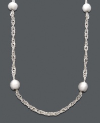 Simple style to be worn solo or paired with other chains for a chic, layered effect. Giani Bernini puts an elegant twist on the traditional Singapore chain with polished, bead details. Crafted in sterling silver. Approximate length: 16 inches.