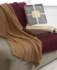 Draped on your sofa or tucked into the bed, this Lauren Ralph Lauren Cable Knit throw is waiting to wrap you in the comfort and luxury of sweater-like softness. Featuring pure cotton. Reverses to self. Choose from five classic hues.