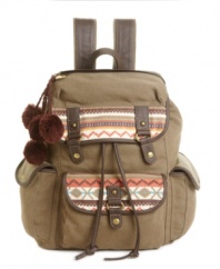 Pack leaders: A funky Southwestern print jazzes up the otherwise utilitarian Kayla backpack by American Rag.