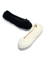 Cradle your feet in softness. These classic ballerina slippers by Isotoner feature luxurious micro terry inside and out.