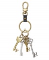 Make it happen: a quartet of metal and stone-studded keys spell out wish on this aspirational keychain from Fossil.