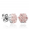 A beautiful bloom. CRISLU's pretty-in-pink flower stud earrings are perfect for your special little girl. Set in platinum over sterling silver with sparkling cubic zirconias (3/4 ct. t.w.). Approximate diameter: 4-1/2 mm.