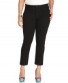 Sleek up your style with Not Your Daughter's Jeans' straight leg plus size jeans, finished by a black wash. (Clearance)
