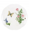 Fresh from the garden, the Butterfly Meadow Herbs accent plates from Lenox feature sturdy porcelain with flowering herbs and a delicately scalloped edge.