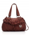 Flirt with country-chic style: super-girly ruffles adorn the Dusk Till Dawn shoulder bag, and dome studs add shine.