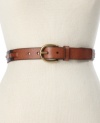 Connect the elements of your look by using this linked-up leather belt by Fossil as a fashionable finishing touch.