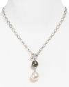 Majorica Monochrome Tahitian and White Pearl Pendant Necklace, 18