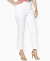 Lauren by Ralph Lauren's sleek plus size pant is rendered in stretch sateen twill and finished without pockets for a lean silhouette.
