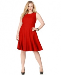 A flattering and feminine silhouette makes this plus size Calvin Klein dress a must-have for the office and beyond. A perfect foundation to showcase chic accessories.