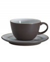 Handsome and understated, this Sienna teacup features a matte mocha surface and glazed interior for smart-casual style with your coffee or tea.