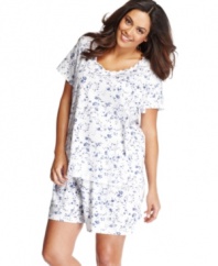 The Plus pajama set by Charter Club is roomy and comfy with a darling all-over print.
