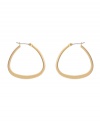 Snap up simple hoops with a trendy twist. These Kenneth Cole New York earrings feature a classic hoop style with an up-to-date shape. Crafted in worn gold tone mixed metal. Approximate diameter: 1 inch.