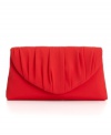 Hit the town with a gorgeous evening out essential by La Regale. This pretty pleated clutch is offered in a variety of colors and features a concealable braided shoulder strap for alternative carrying style.