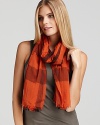 In stylish, saturated hues, this crinkled cotton Burberry scarf infuses cheerful color into the everyday.