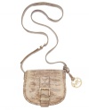 This lusciously textured purse from MICHAEL Michael Kors mixes glazed lizard and python leathers to create a perfectly weathered look that evokes a lifetime of luxury globetrotting.