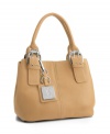 Silvertone buckle details at the handles add a fun touch to the Perfect 10 tote by Tignanello.