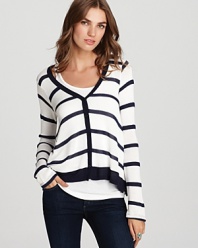 Smartened up by classic stripes, this lightweight Splendid cardigan is the perfect layer for every season.