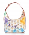 Is this the perfect spring handbag? Note the multicolored splatter-paint pattern, repeating Dooney & Bourke logo and utterly functional interior.