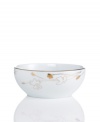 Wildflowers take off on glazed white porcelain, glowing as they tumble aimlessly around this Charter Club cereal bowl. A banded edge adds a classic touch to a pattern with modern spirit.