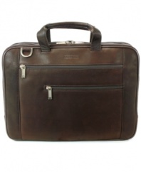 Pack it & go. Experience the freedom of a stylish and spacious business case that goes everywhere and keeps everything under tabs. Packed with a versatile and durable laptop sleeve, this case protects your most valuable companion and stands out in classic full-grain cowhide leather.