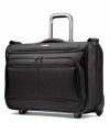 Sleek, slender & streamlined, this garment bag is built ultra-lightweight with a book-opening design that gives you easy access to all of your belongings and also packs in even more without weighing you down. Multiple interior pockets provide exceptional organization, while smooth-gliding wheels make it easy to take your wardrobe on the go. 10-year warranty.