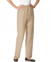 Take comfort in the easy fit and relaxed feel of Alfred Dunner's pull-on pants.