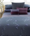 In late-evening hues and a rice-paper print of iris blossoms, Calvin Klein's Smoke Flower duvet cover brings to mind the elegance of night. Reverses to self; hidden button closure.