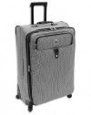 London Fog Luggage Chelsea Check 25 Inch 360 Expandable Upright Suiter, Black/White Check, One Size