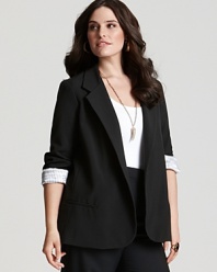 Every wardrobe needs a black blazer, and this Love Ady boyfriend jacket is designed with the best men`s tailoring traits, styled to flatter feminine curves.