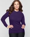 When it comes to plus size fashion, a classic crew neck sweater in luxurious cashmere is always in style. Get the look with this sumptuous sweater from Charter Club's collection of plus size clothes. (Clearance)