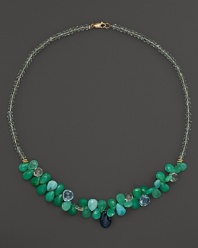 A bright mix of turquoise, chrysoprase, blue topaz stones adorn this necklace from Lara Gold for LTC.