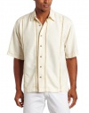 Cubavera Men's Short Sleeve Shirt with Inset Panels
