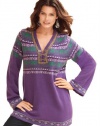 Denim 24/7 Plus Size Fair Isle Tunic Sweater