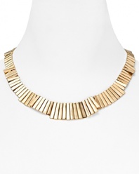Belle Noel raises the bar with this plated collar necklace, cast in gold tone. This striking statement piece marries an eclectic vibe with a distinctly modern edge.