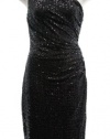 Lauren Ralph Lauren Black Sequined One Shoulder Cocktail Dress 6