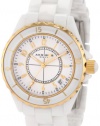 Akribos XXIV Women's AKR484WTG Allura Gold-Tone White Ceramic Watch