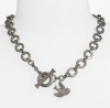 MARC BY MARC JACOBS 'Petal to the Metal' Toggle Link Necklace with Bird Charm - Argento Ox
