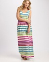 Candy-colored stripes add a playful feel to this elongated silhouette. Once you slip on this dress, you won't want to take it off. U-neckSleevelessVibrant stripesAbout 42 from natural waistPattern varies50% pima cotton/50% modalMachine washMade in USA