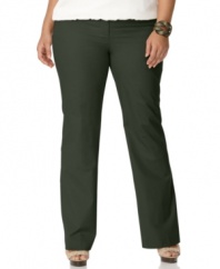 Add sophistication to your casual style with MICHAEL Michael Kors' straight leg plus size pants, defined by a sleek fit. (Clearance)