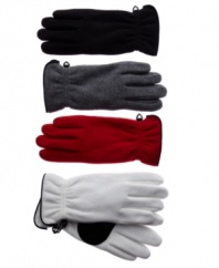 Your go-to gloves for winter. Casual and cozy, a gathered wrist keeps the chill out of these cozy fleece gloves by Style&co.